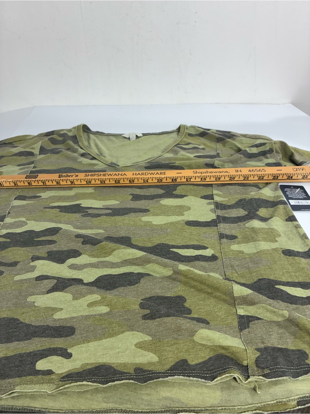 Lucky Brand Olive and Dark Green Camo V-Neck Tee - Picture 7 of 8